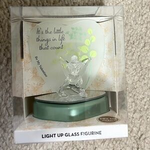 NIB Disney Tinker Bell Light Up Glass Figurine Lights up Different Colors